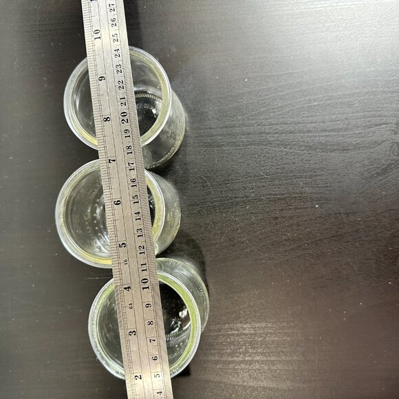 Set of 3 Clear Glass Mini Pots DIY Crafts Planter Repurposed Yogurt Jars - Picture 5 of 7